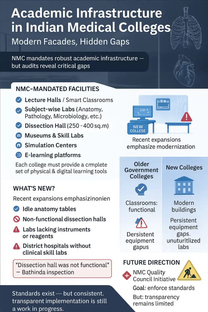 Academic Infrastructure in indian medical colleges