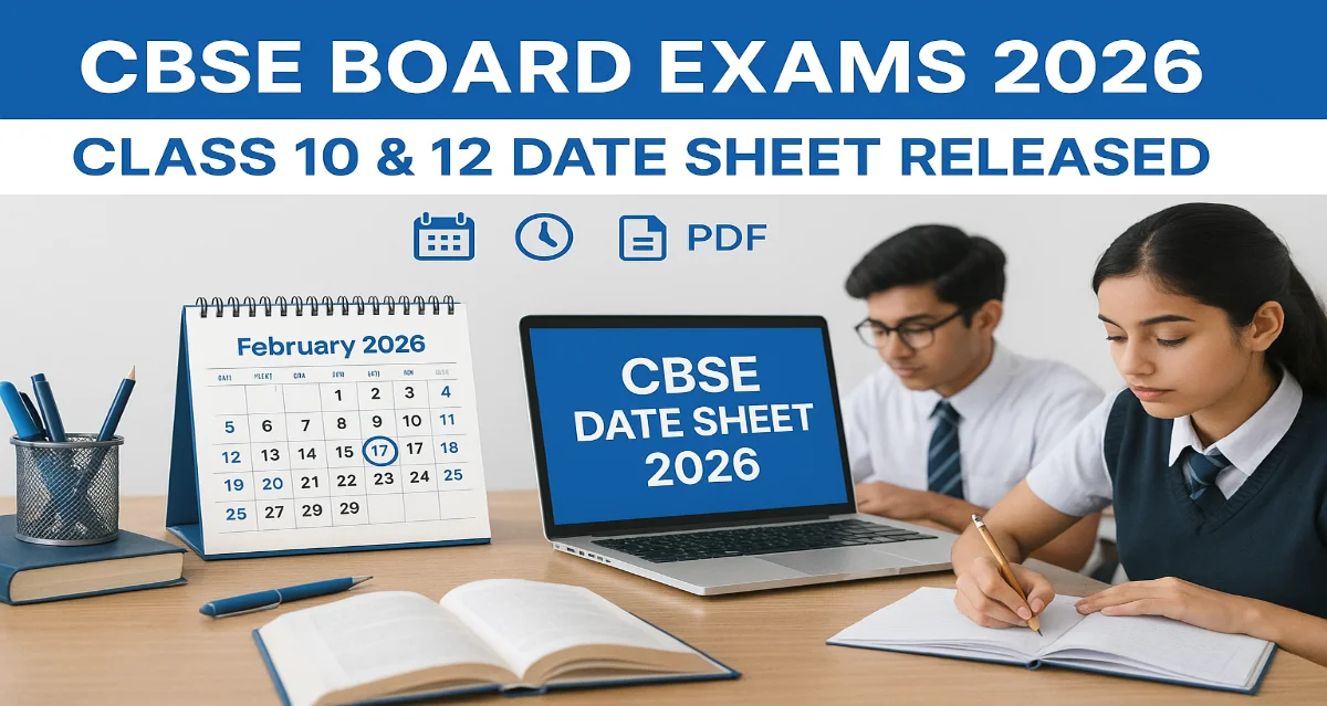 CBSE Board Exam 2026 Date Sheet Released